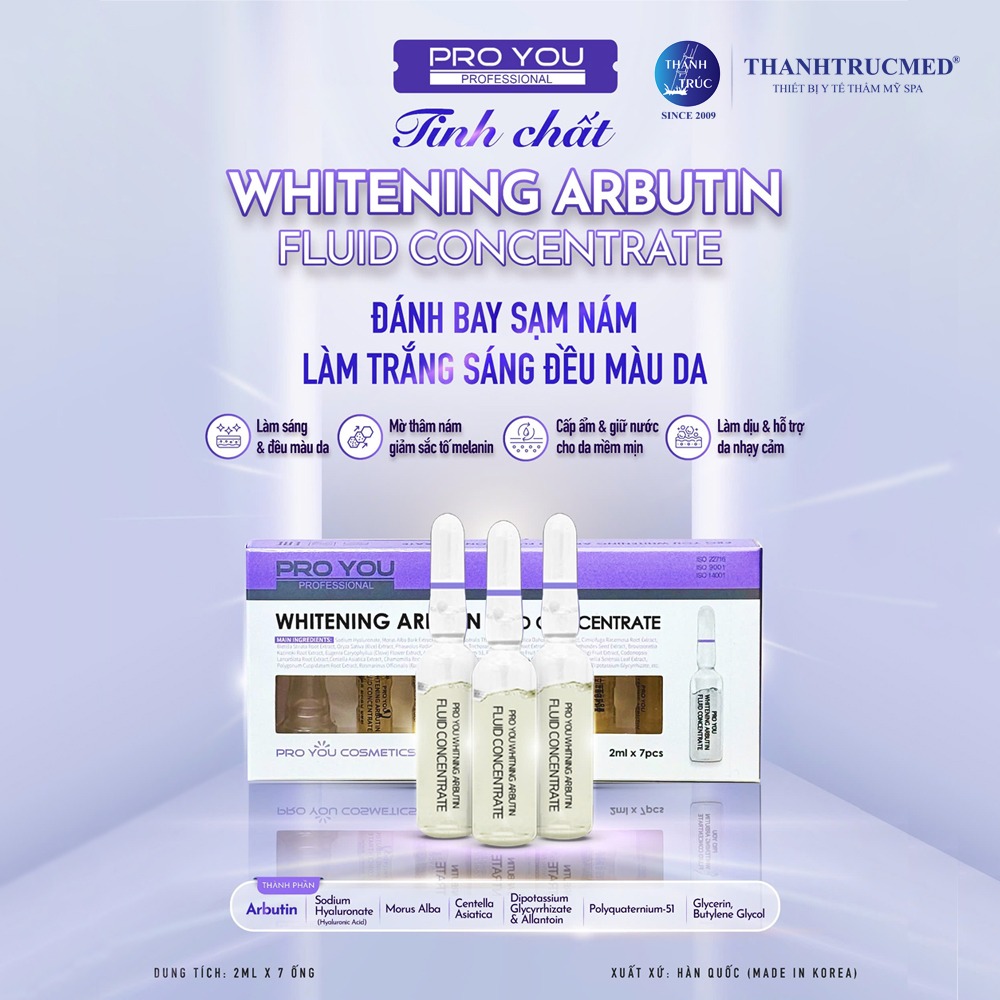 PRO YOU Whitening Arbutin Fluid Concentrate - Đánh bay sạm nám làm trắng sáng đều màu da